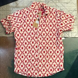 OAS Red and White Terry Summer Pool Shirt - rare